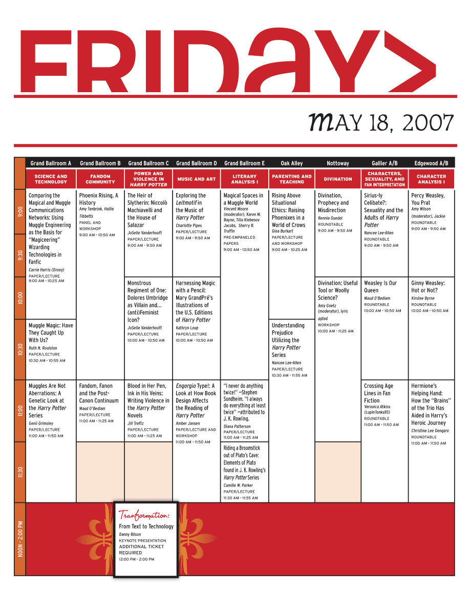 Friday Schedule Grid 1